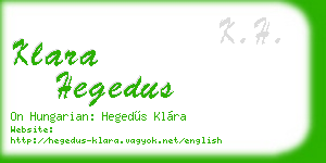 klara hegedus business card
