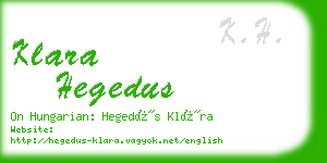 klara hegedus business card